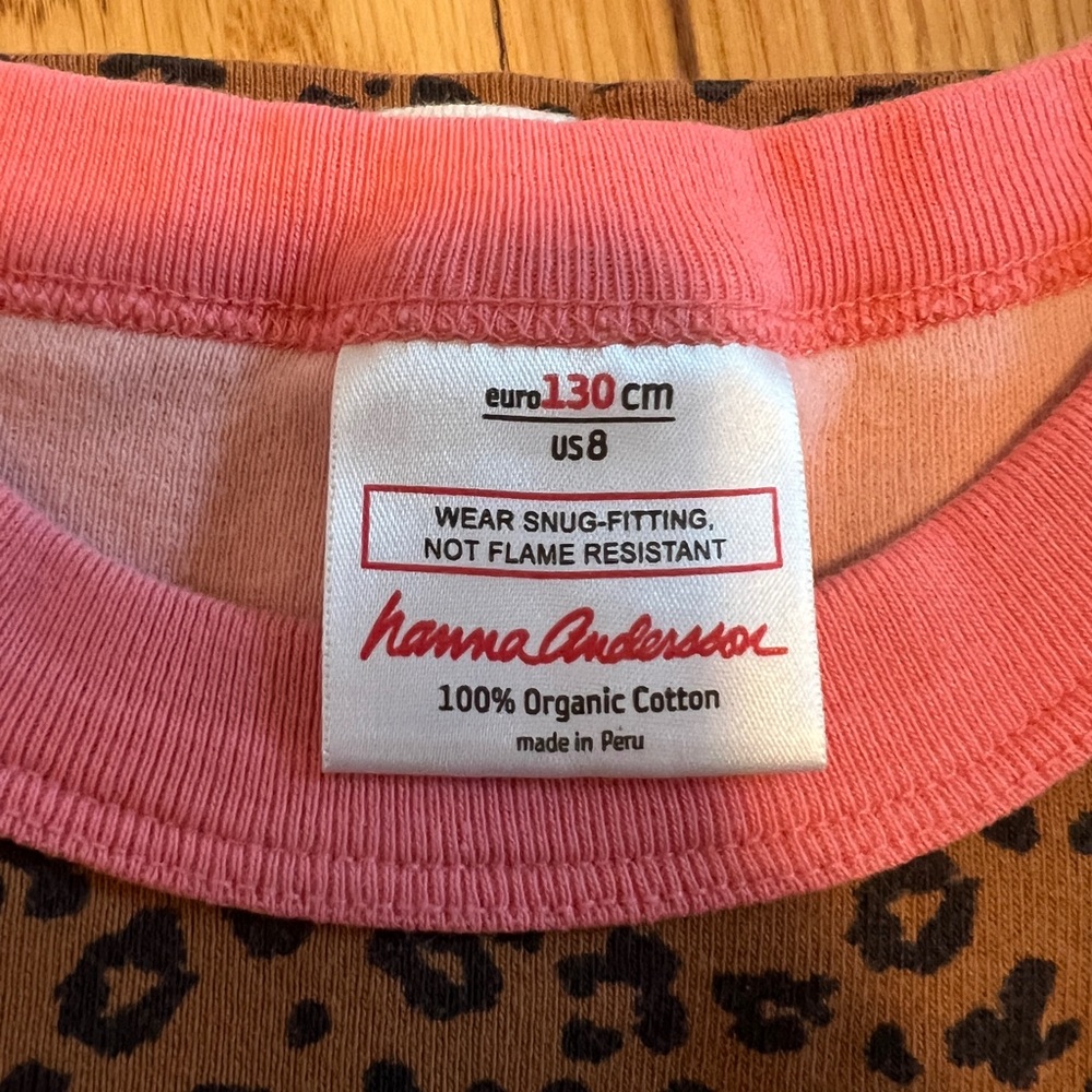 Hanna Andersson Pink and Brown Leopard Print Pajama Set - Size 8 - Picture 3 of 9